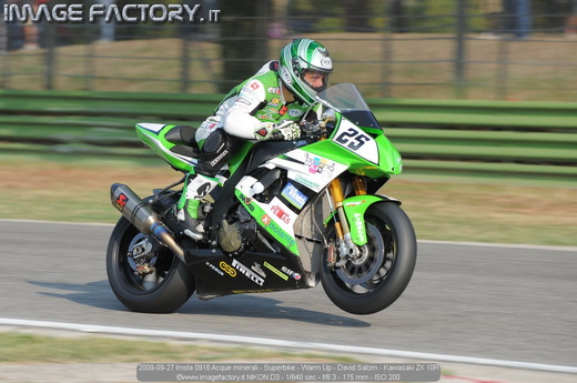 2009-09-27 Imola 0916 Acque minerali - Superbike - Warm Up - David Salom - Kawasaki ZX 10R